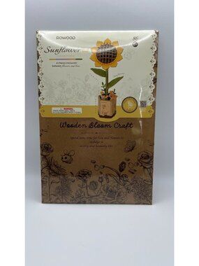 Rowood Wooden Bloom Craft Sunflower Model Kit Wooden DIY Puzzle For Adults & Kid